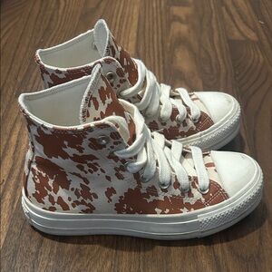 Converse Brown and White Kids High-Top Sneakers